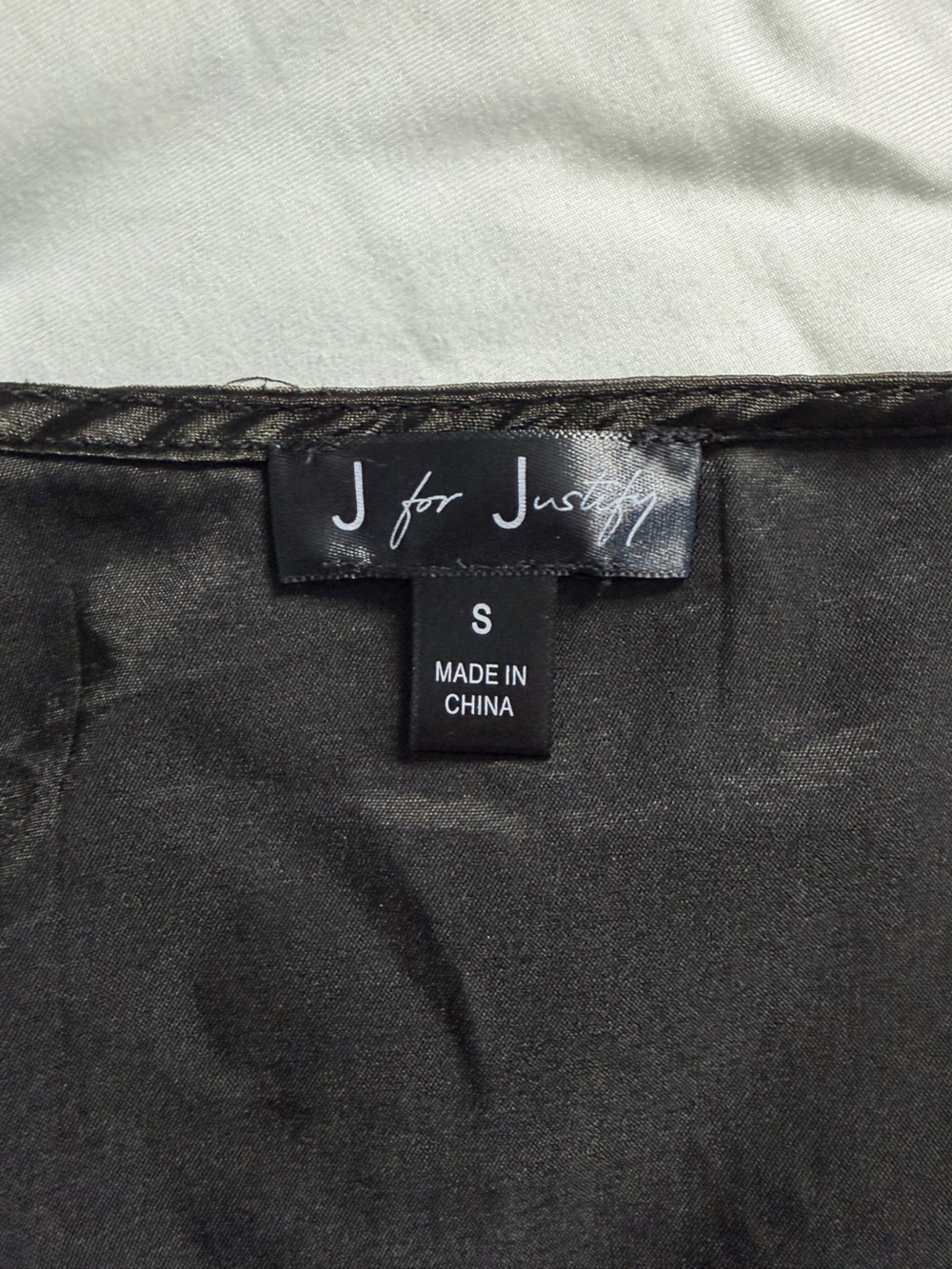 Black Satin Wrap Crop Top - Picture 3 of 4